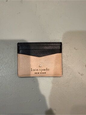 kate spade Black and Tan Leather Card Case
